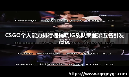 CSGO个人能力排行榜揭晓IG战队荣登第五名引发热议